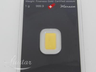 Kuldplaat 999* 1g Argor-Heraeus