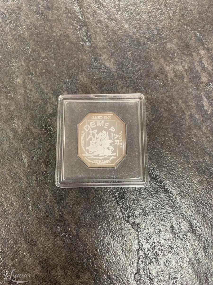 Hõbeplaat 999* British Guiana 1c magneta