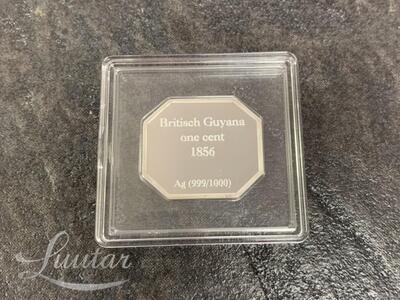 Hõbeplaat 999* British Guiana 1c magneta