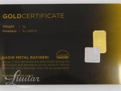 Kuldplaat 999* Tavex
