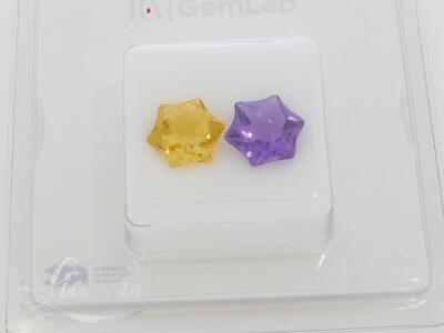 Looduslik Tsitriin 9,27ct ja Ametüst 9,25CT