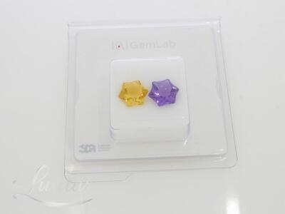 Looduslik Tsitriin 9,27ct ja Ametüst 9,25CT