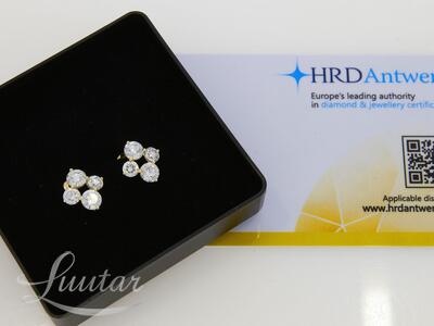 Kuldkõrvarõngad 585* UUED! Briljandid 2.67ct