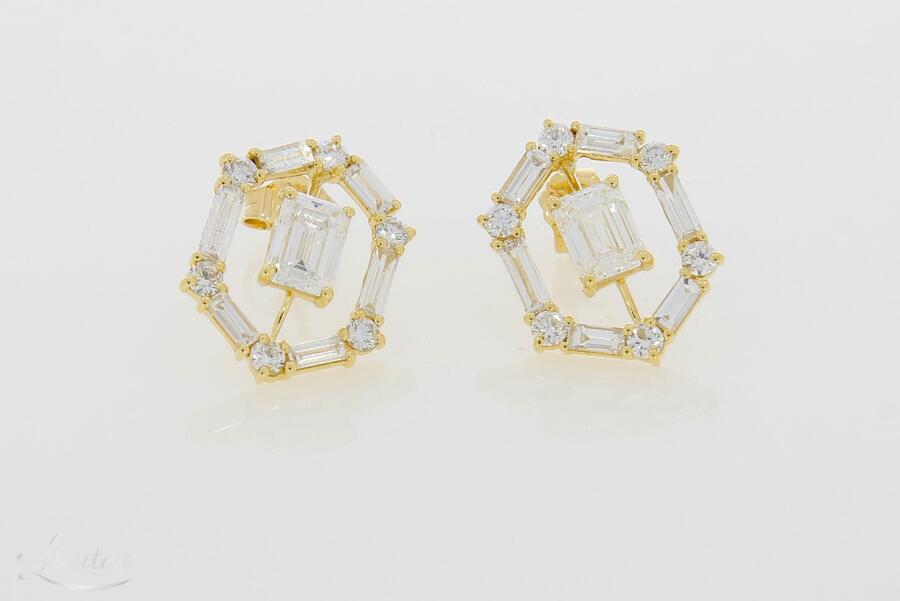 Kuldkõrvarõngad 585* UUED! Briljandid 3.33ct