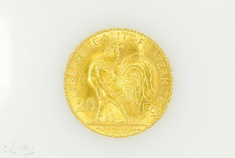 Kuldmünt 900* Prantsuse Marianne ja Kukk 20 franki 1914