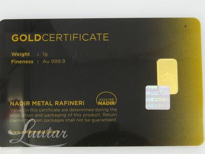 Kuldplaat 999* 1g Tavex