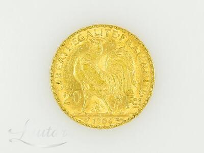Kuldmünt 900* Prantsuse Marianne ja Kukk 20 franki 1904