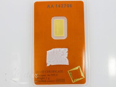 Kuldplaat 999* 1g Valcambi Suisse