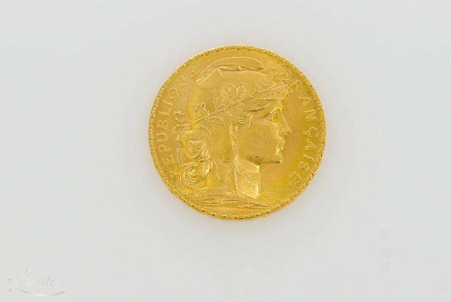 Kuldmünt 900* Prantsuse Marianne ja Kukk 20 franki 1909