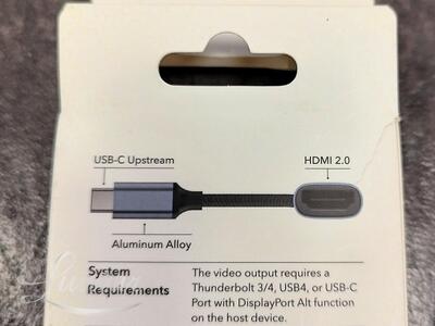 USB-C 3.2 pistik - HDMI pesa üleminek Cudy UH401