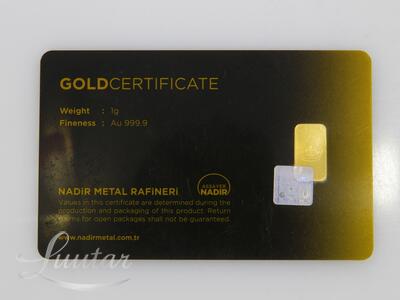 Kuldplaat 999* 1g Tavex