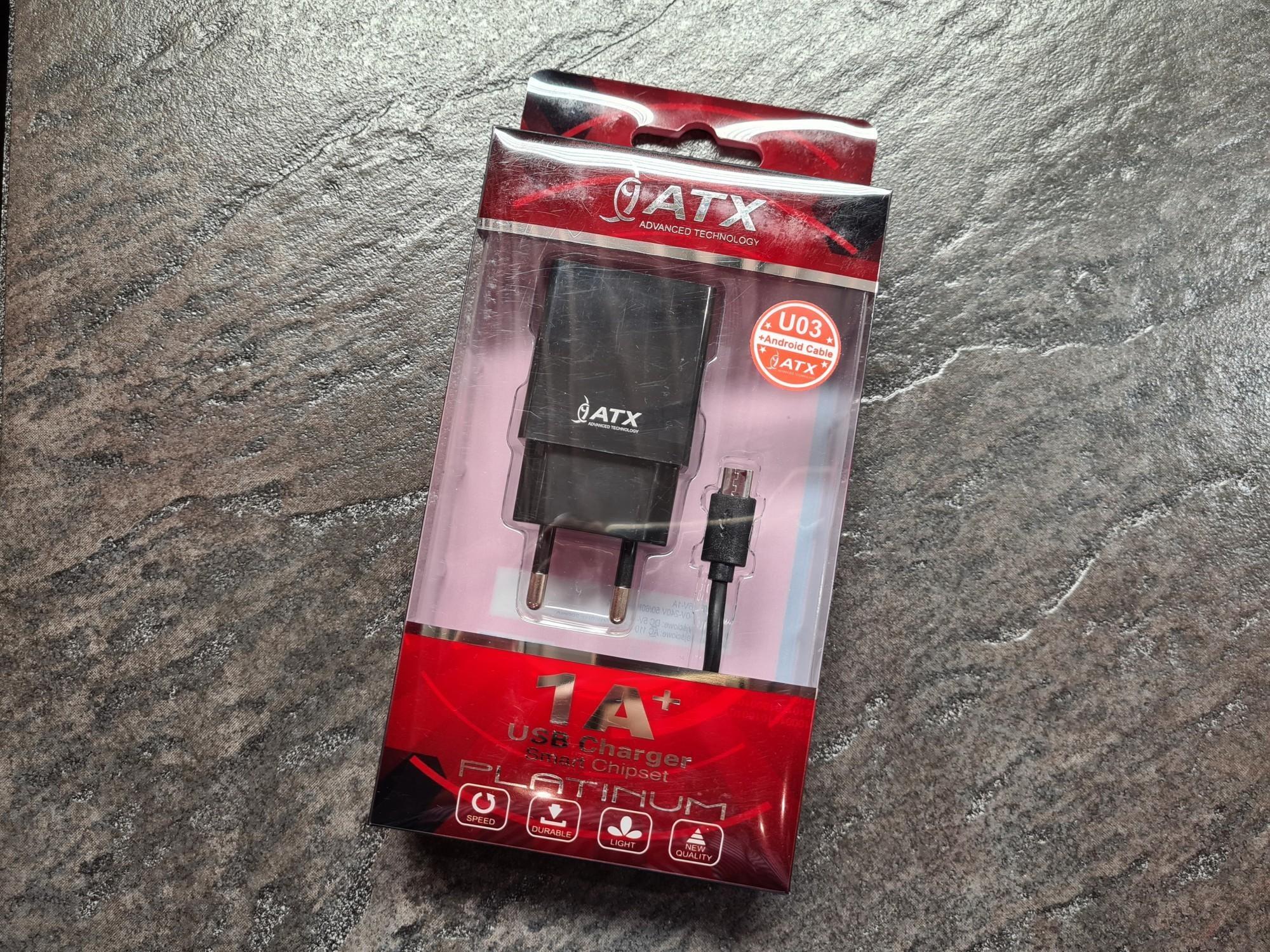 Tootefoto - Laadija ATX U03 5V/1A + Juhe microUSB
