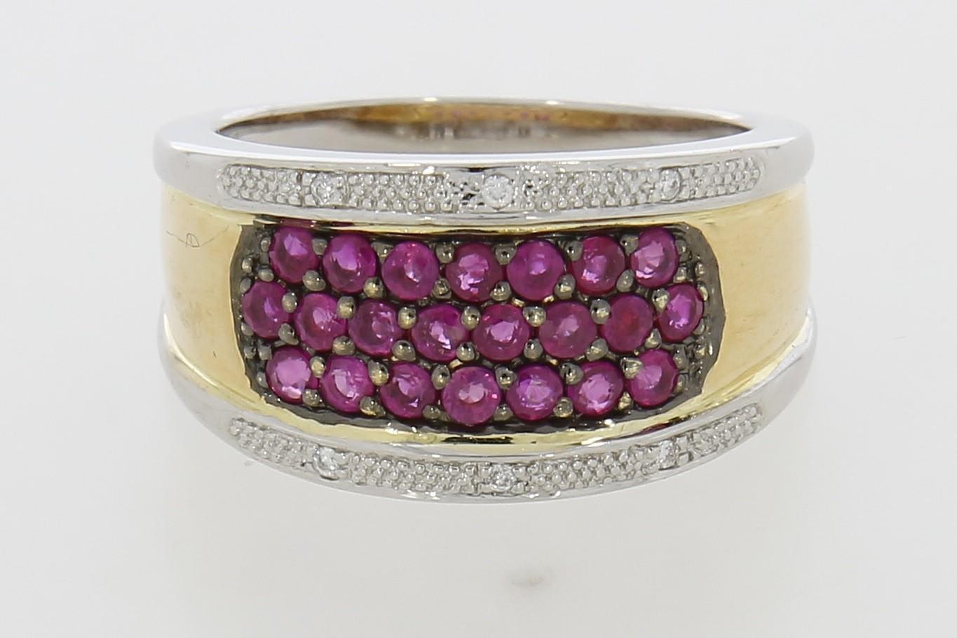 Tootefoto - Kuldsõrmus 585* Rubiinid 1,1ct + briljandid 0,03ct