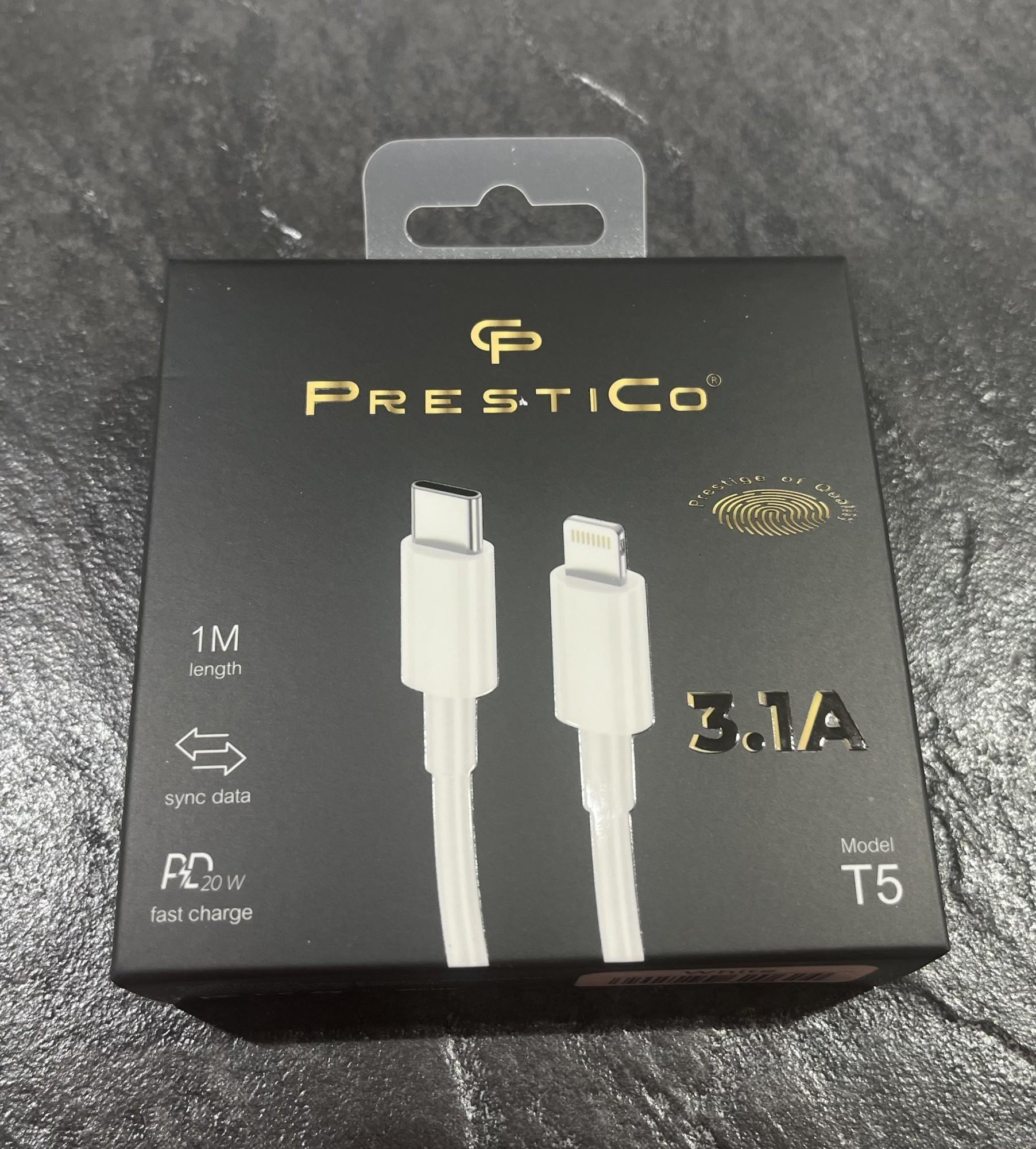 Tootefoto - Juhe PRESTICO T5 USB-C - Lightning PD valge