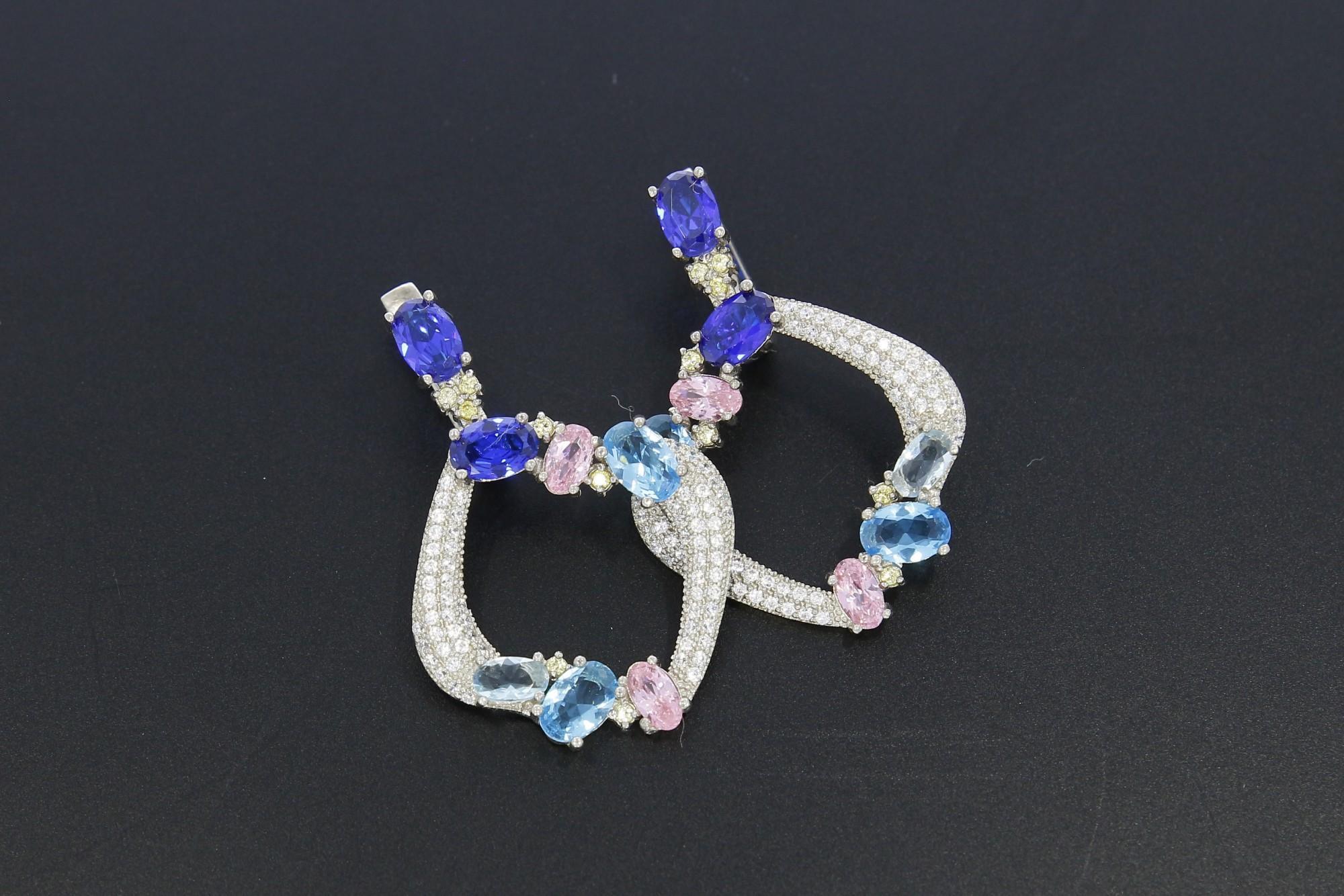 Tootefoto - Hõbekõrvarõngad 925*Tsirkoonid! DEVA Jewelry