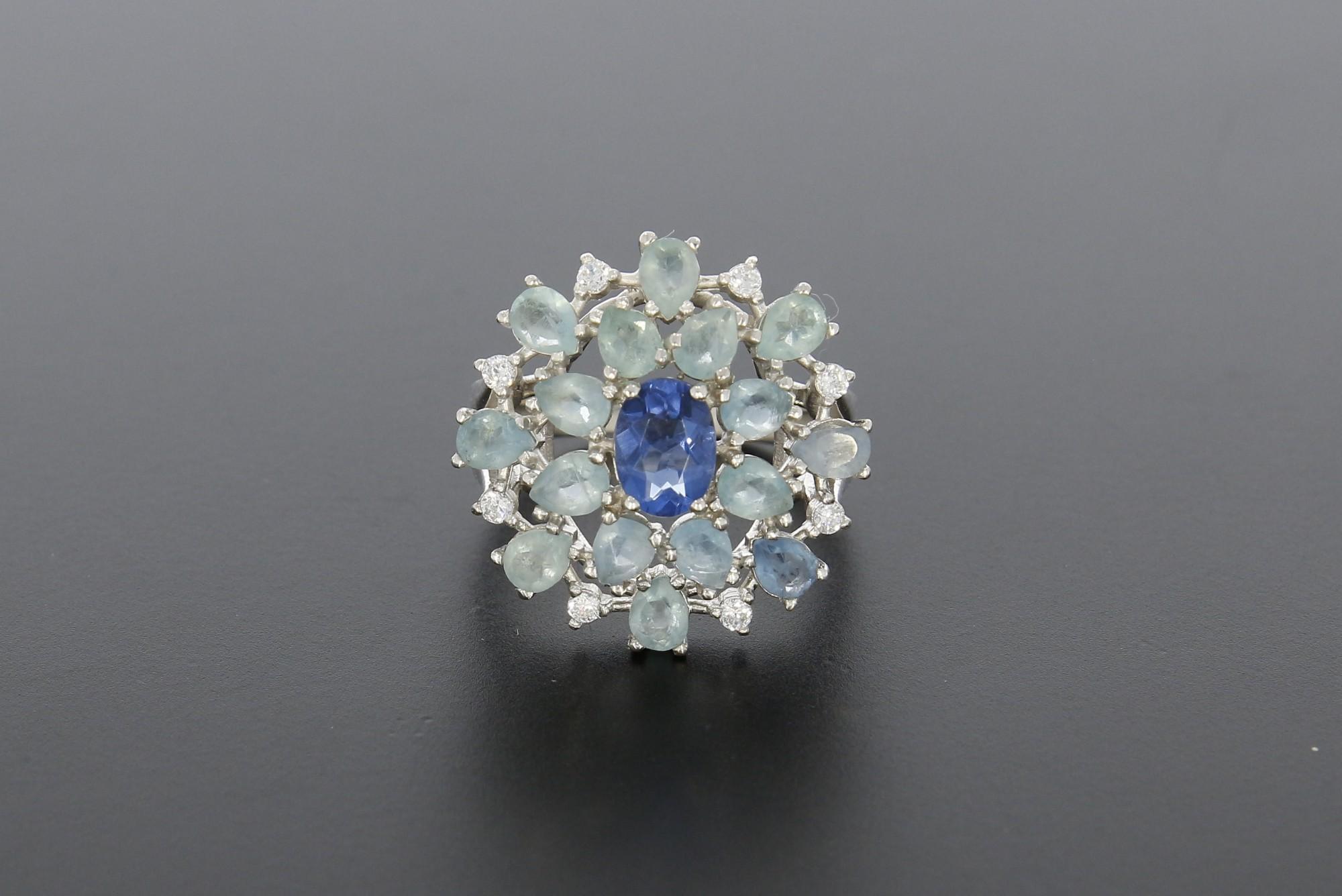 Tootefoto - Hõbesõrmus 925* Flouriit 3,93ct! Tsirkoonid! Deva Jewel