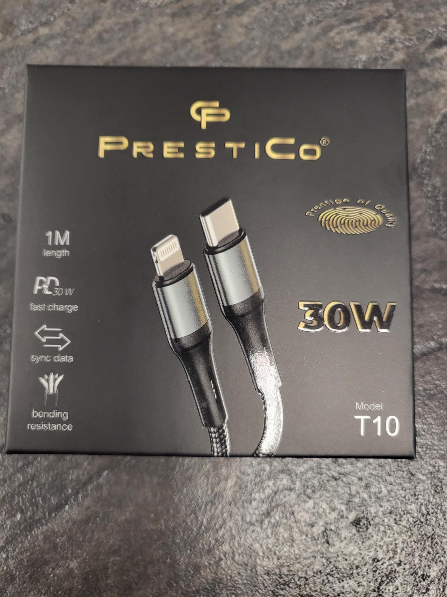 Tootefoto - Juhe PRESTICO T10 USB Type-C - Lightning 30W PD Must