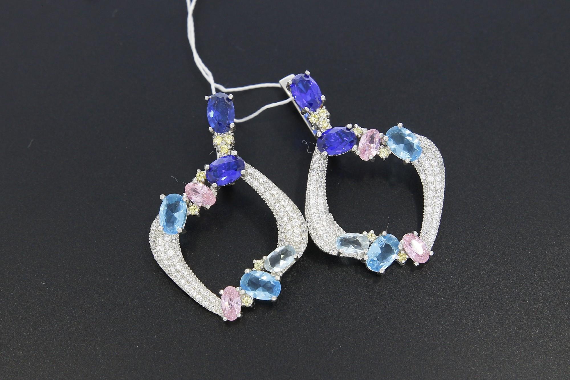 Tootefoto - Hõbekõrvarõngad 925* Tsirkoonid Deva Jewelry