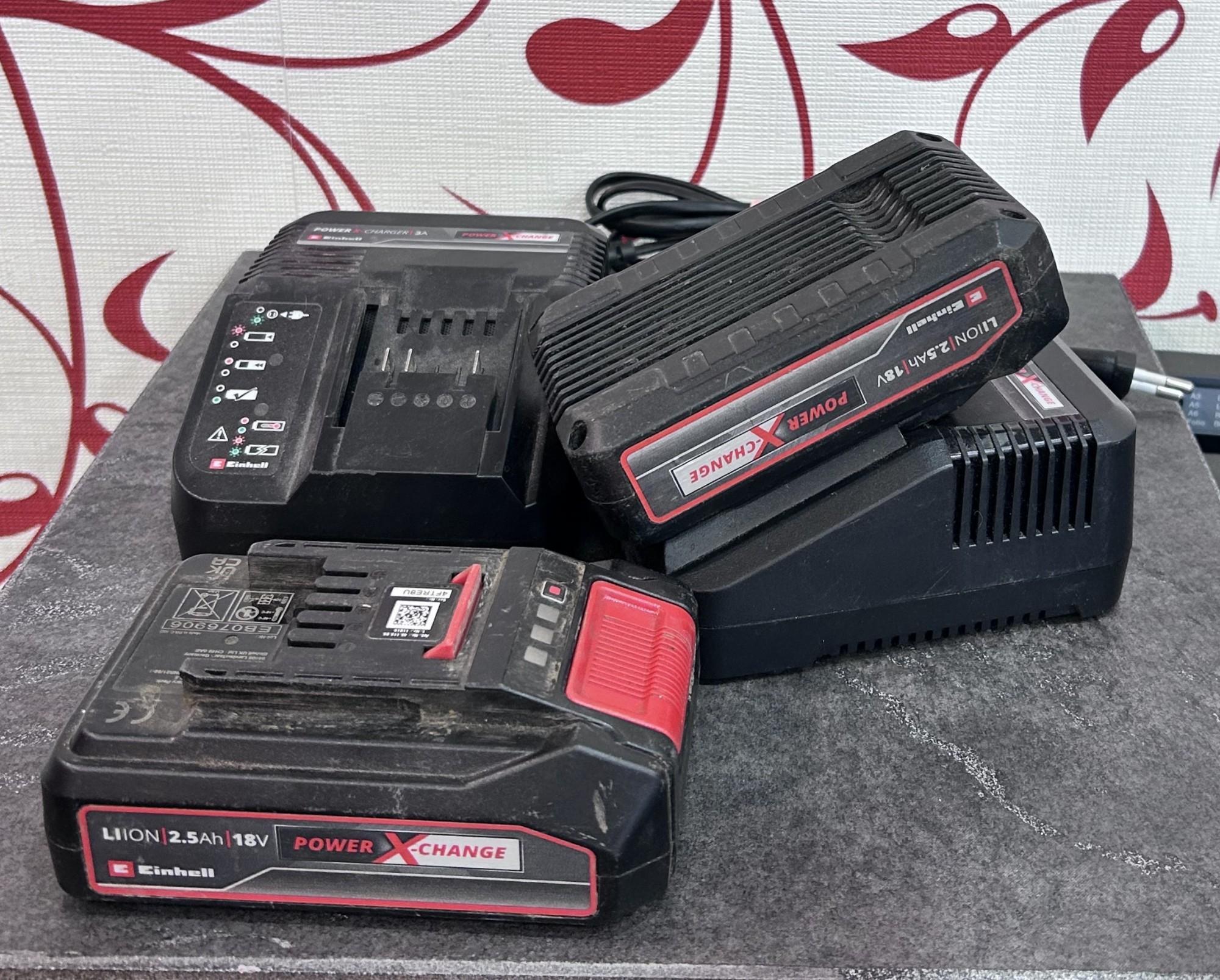 Tootefoto - Akud Einhell 18V Power X-Change 2,5 Ah + laadijad