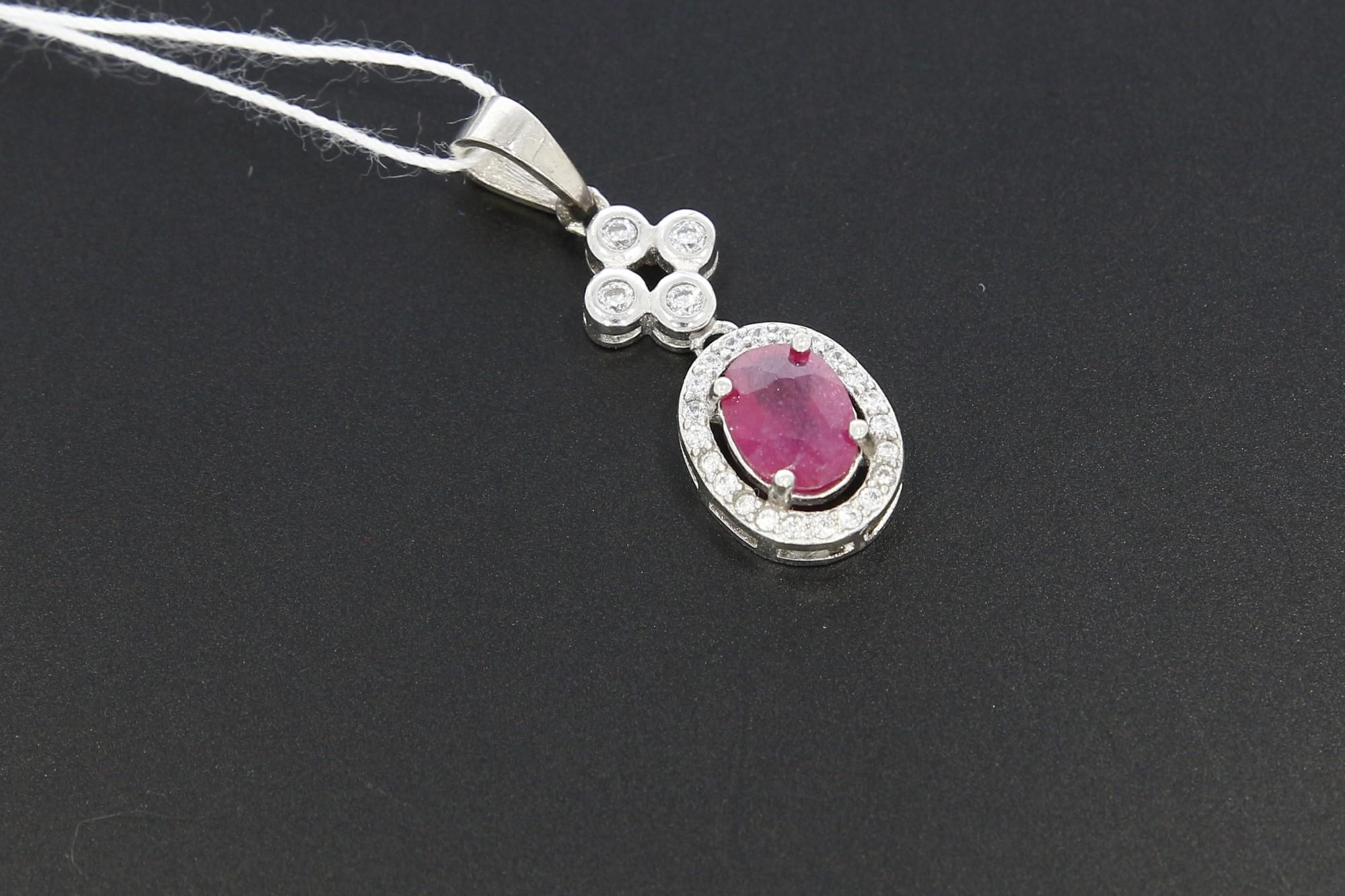 Tootefoto - Hõbe kulon 925* Rubiin+ Tsirkoonid! Deva Jewelery!