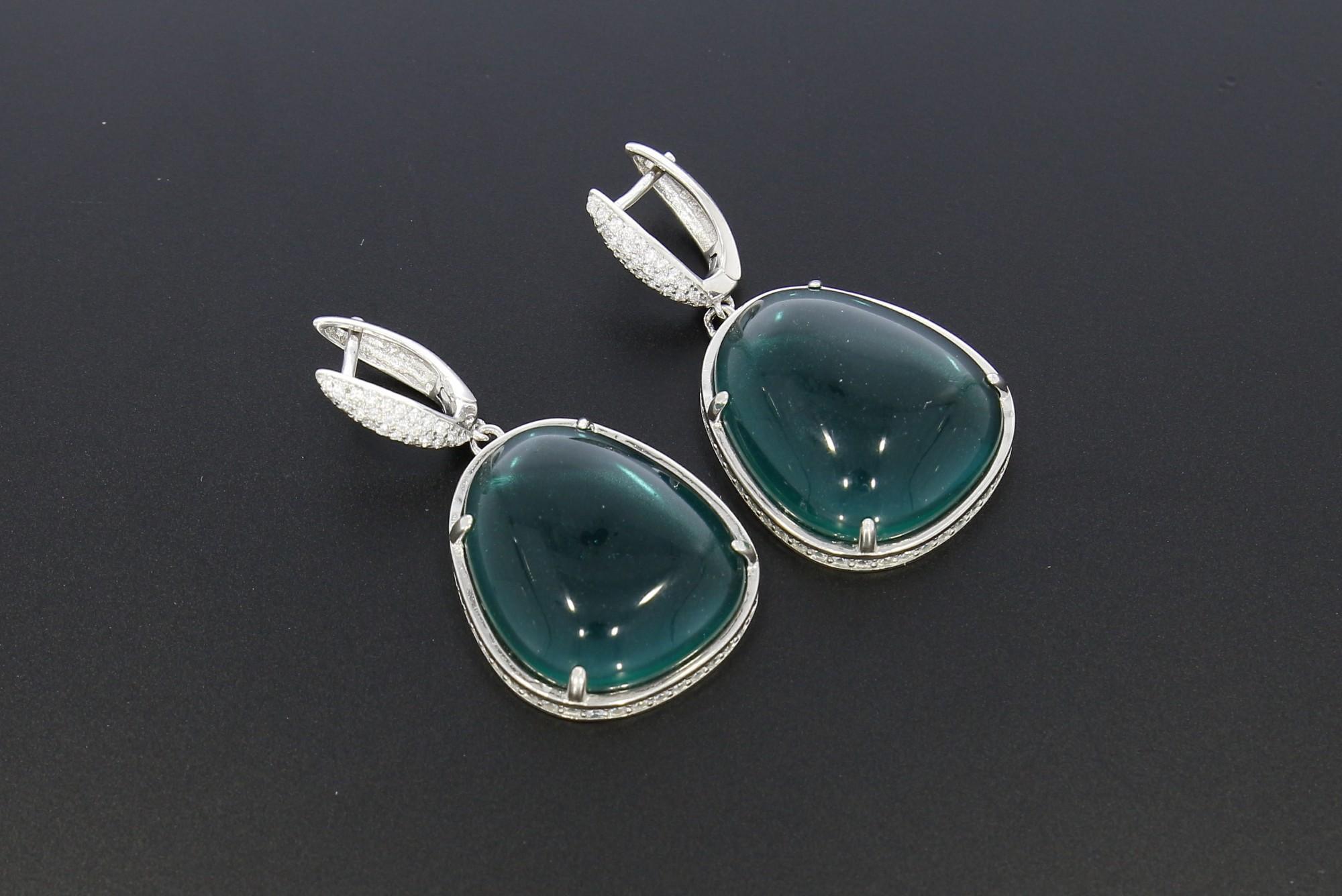 Tootefoto - Hõbekõrvarõngad 925* Fianiit! Deva Jewelry