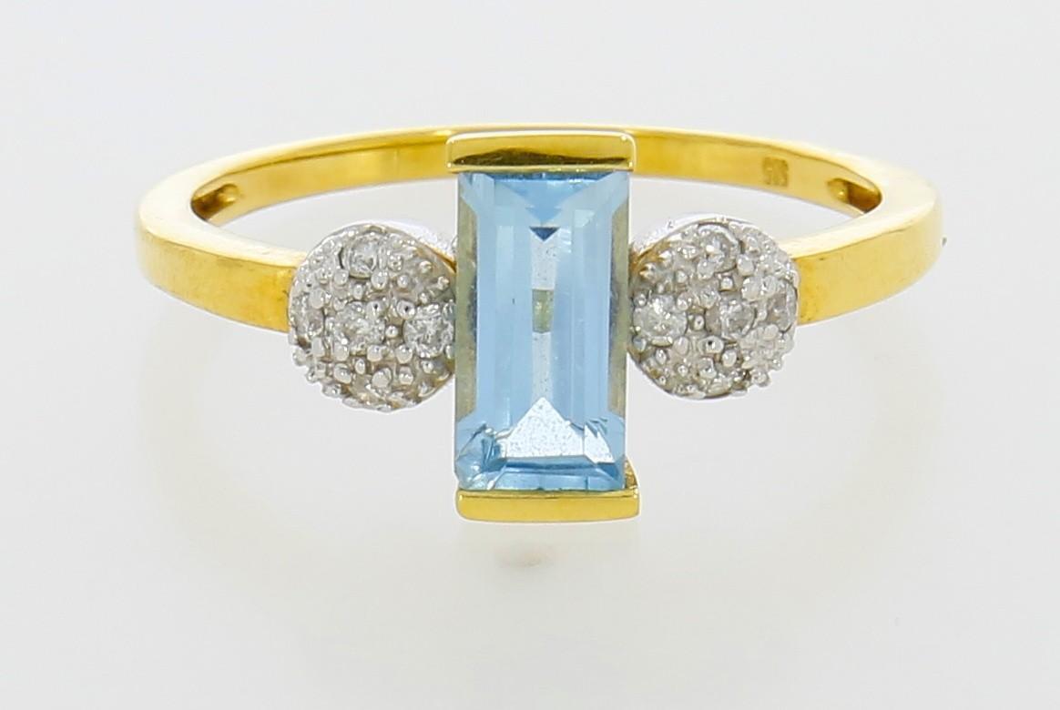 Tootefoto - Kuldsõrmus 585* Topaas 0,92ct + briljandid 0,10ct