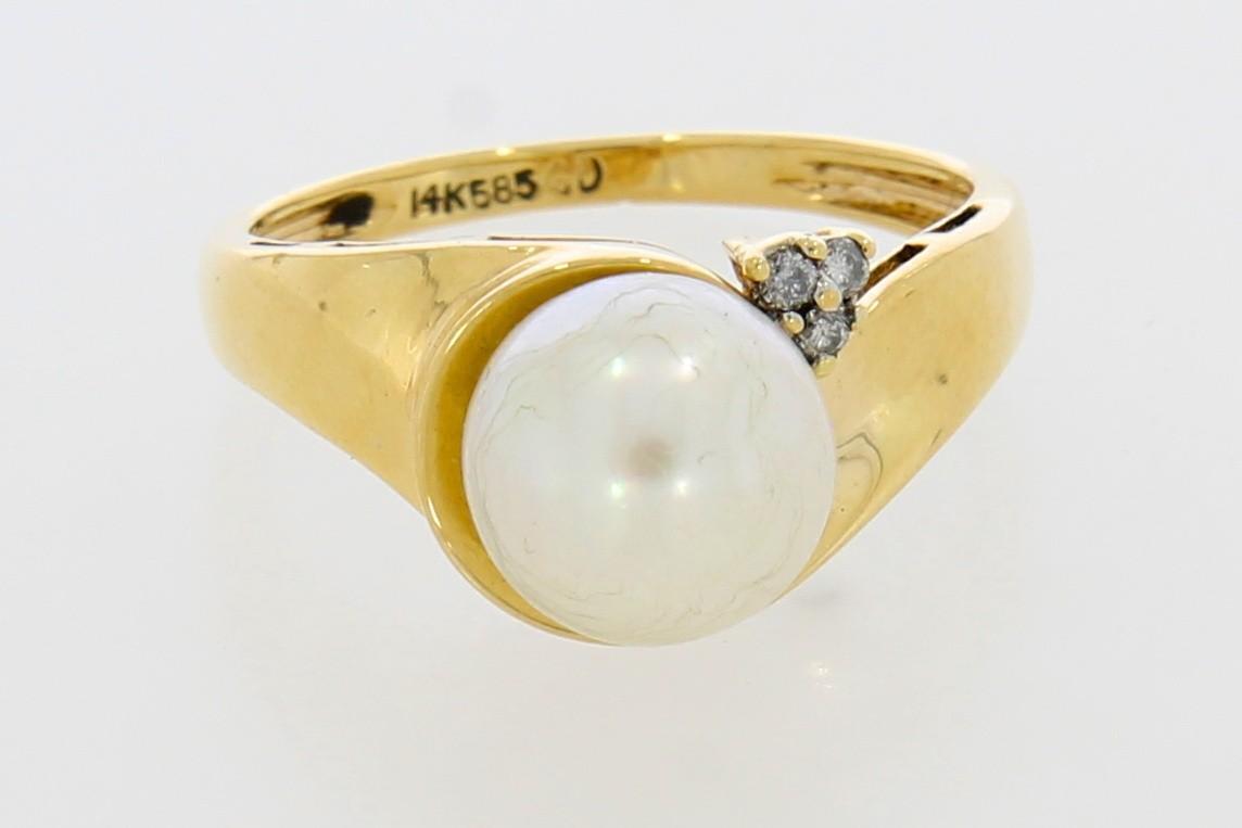 Tootefoto - Kuldsõrmus 585* Briljandid ja Havai Pärl