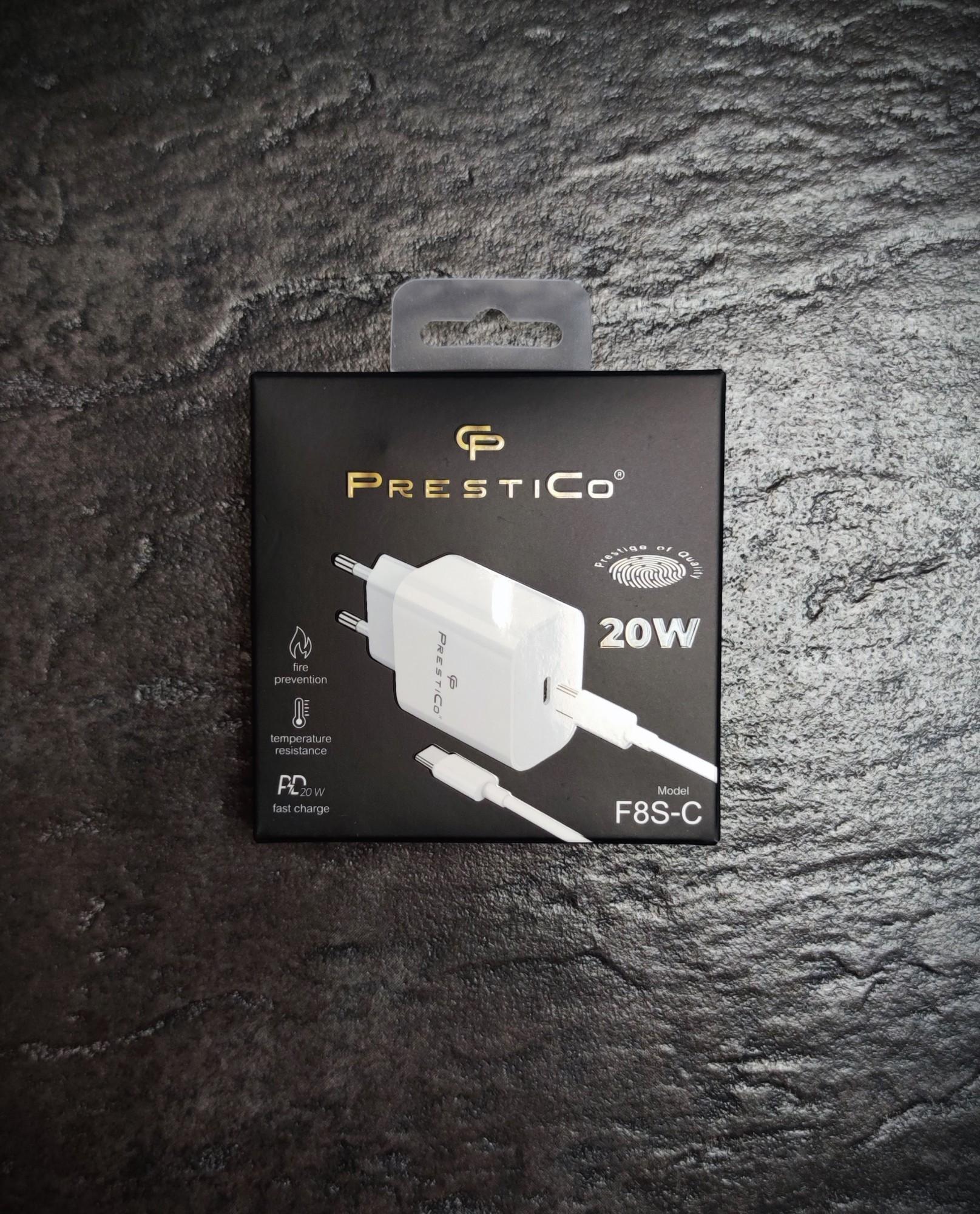 Tootefoto - Laadija PRESTICO F8S 1xUSB-C + Juhe USB-C 20W PD