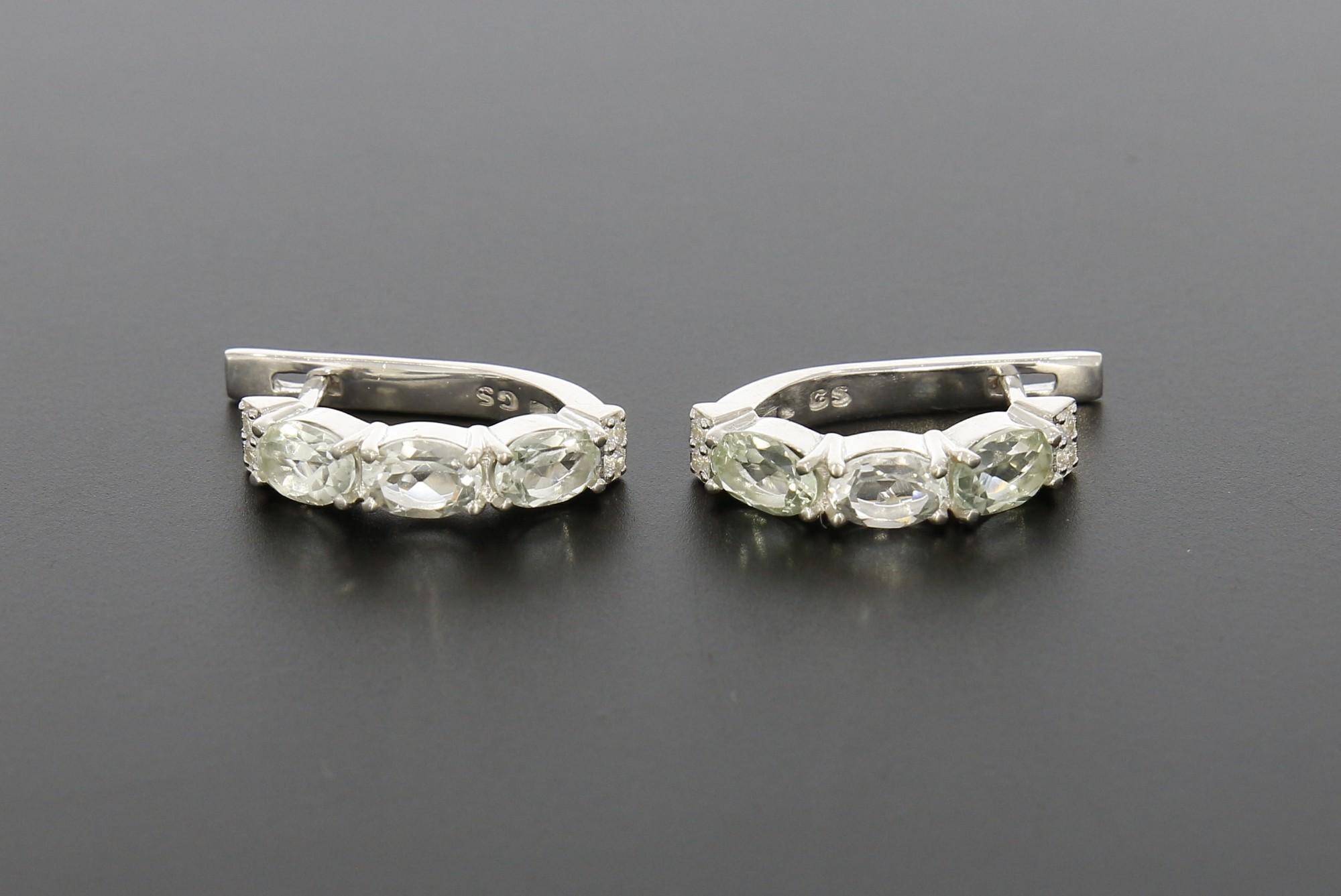 Tootefoto - Hõbekõrvarõngad 925* Rohelised kvartsid! GS jewelry