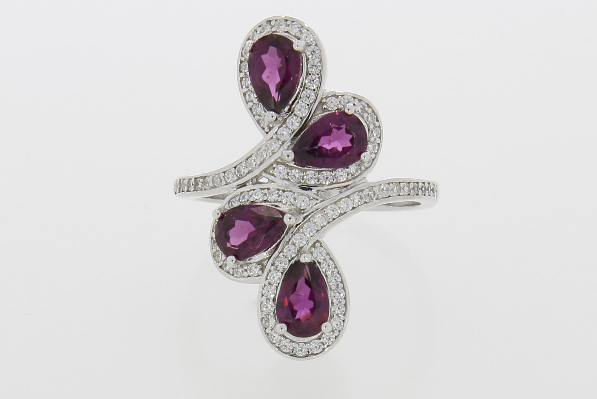 Tootefoto - Kuldsõrmus 585* Briljandid 0.74ct + Granaadid 2