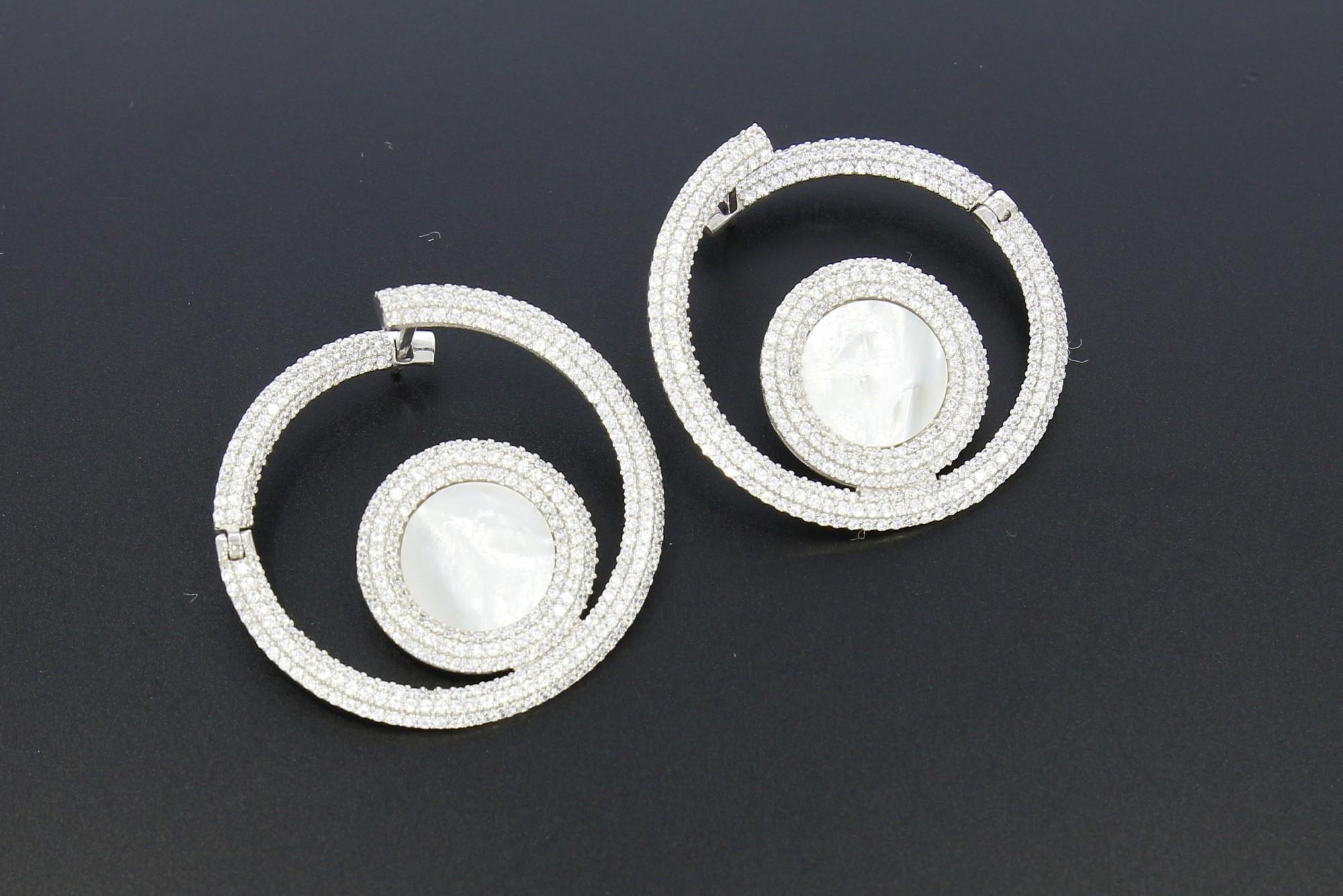 Tootefoto - Hõbekõrvarõngad 925* Rodeeritud! tsirkoonid! Deva Jewe