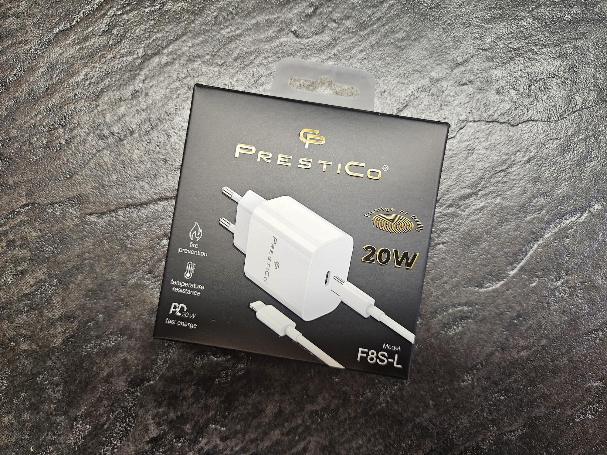 Tootefoto - Laadija PRESTICO F8S 1xUSB-C + Juhe Lightning 20W PD valge U