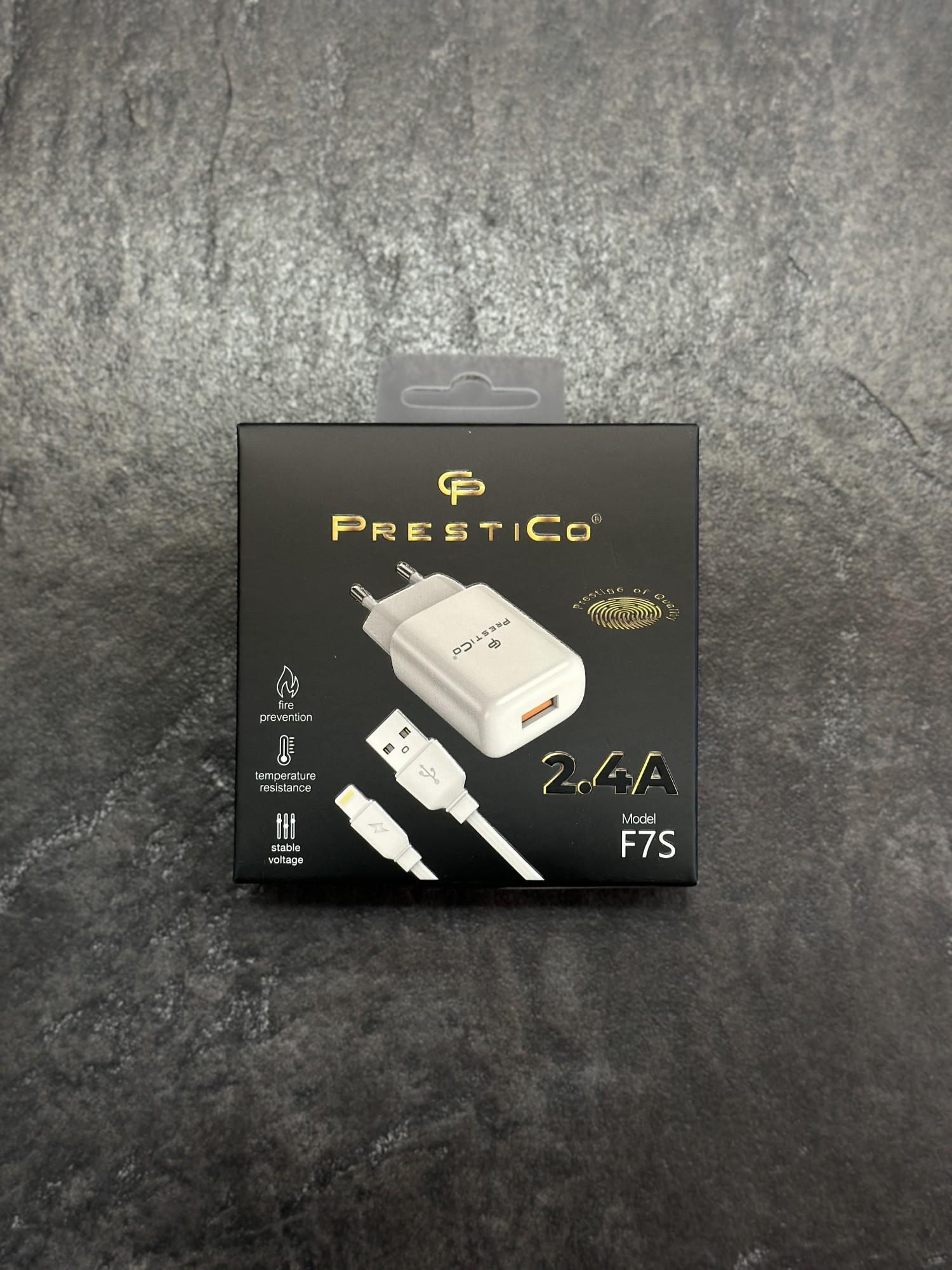 Tootefoto - Laadija PRESTICO F7S 1xUSB + Juhe USB Lightning 2