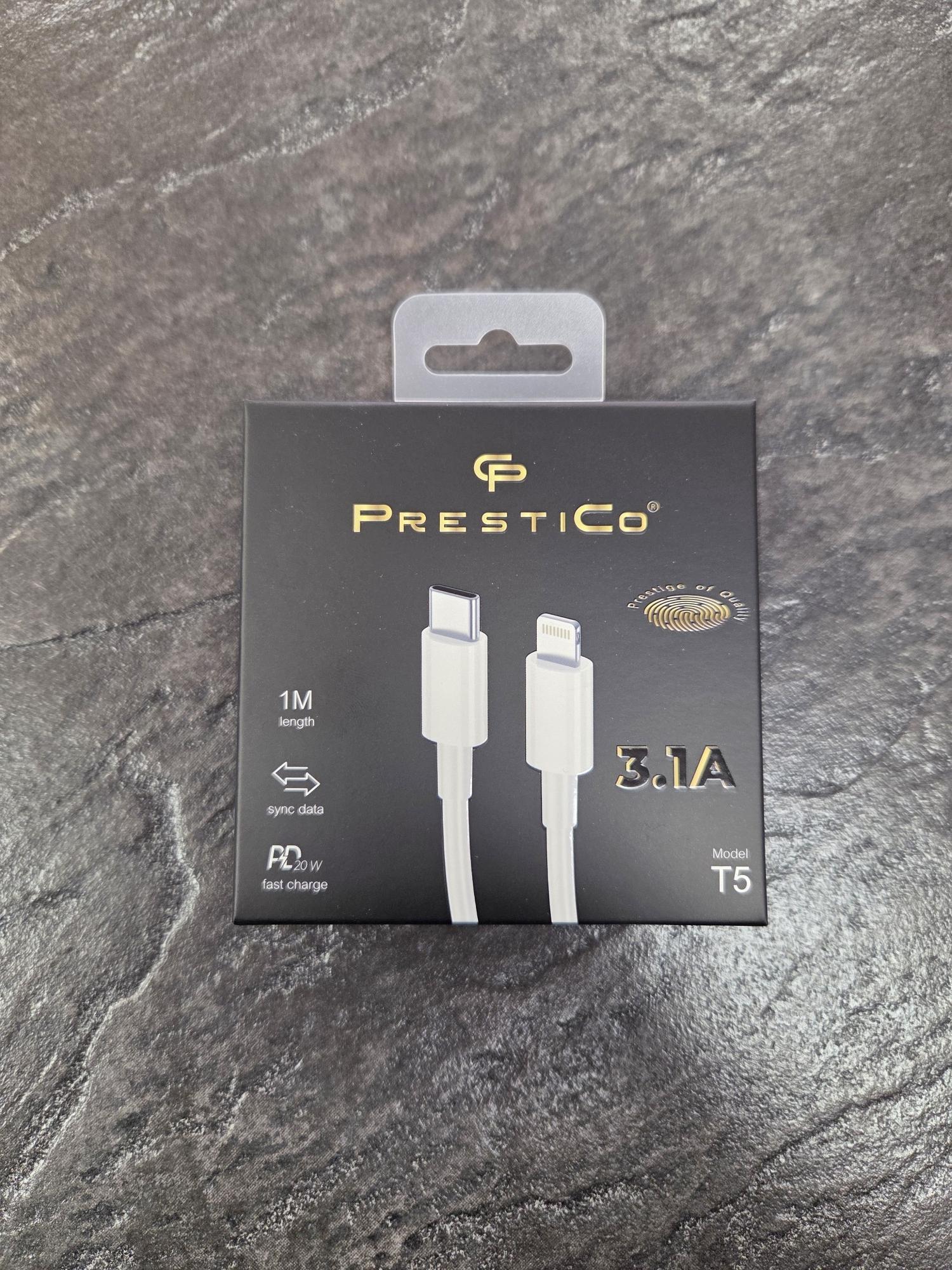 Tootefoto - Juhe PRESTICO T5 USB Type-C - Lightning PD Valge