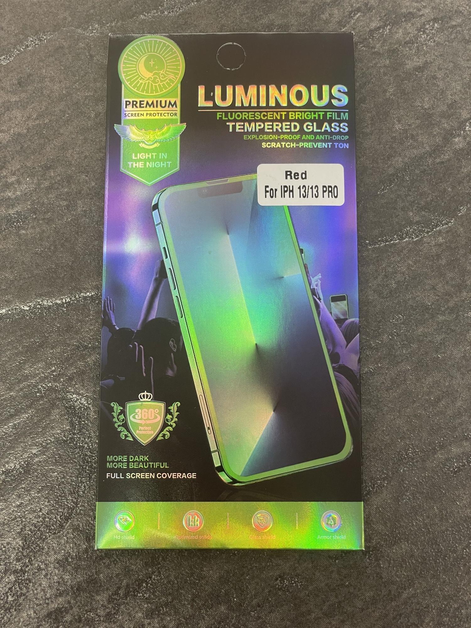 Tootefoto - Kaitseklaas FLUOGLASS Apple iPhone 13/13 PRO punane