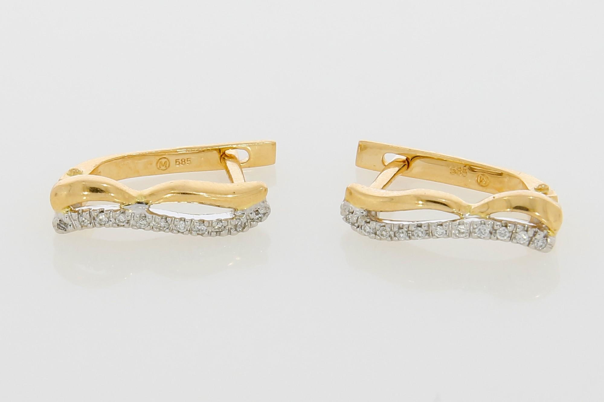 Tootefoto - Kuldkõrvarõngad 585* Briljandid