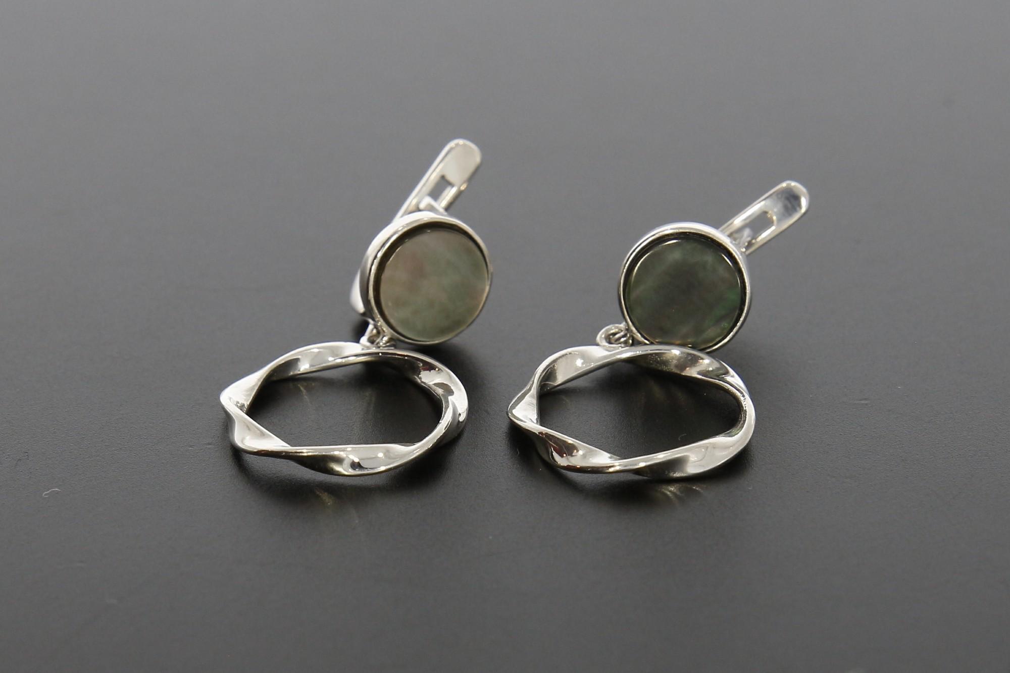 Tootefoto - Hõbekõrvarõngad 925* Pärlmutter! Golden Silver!