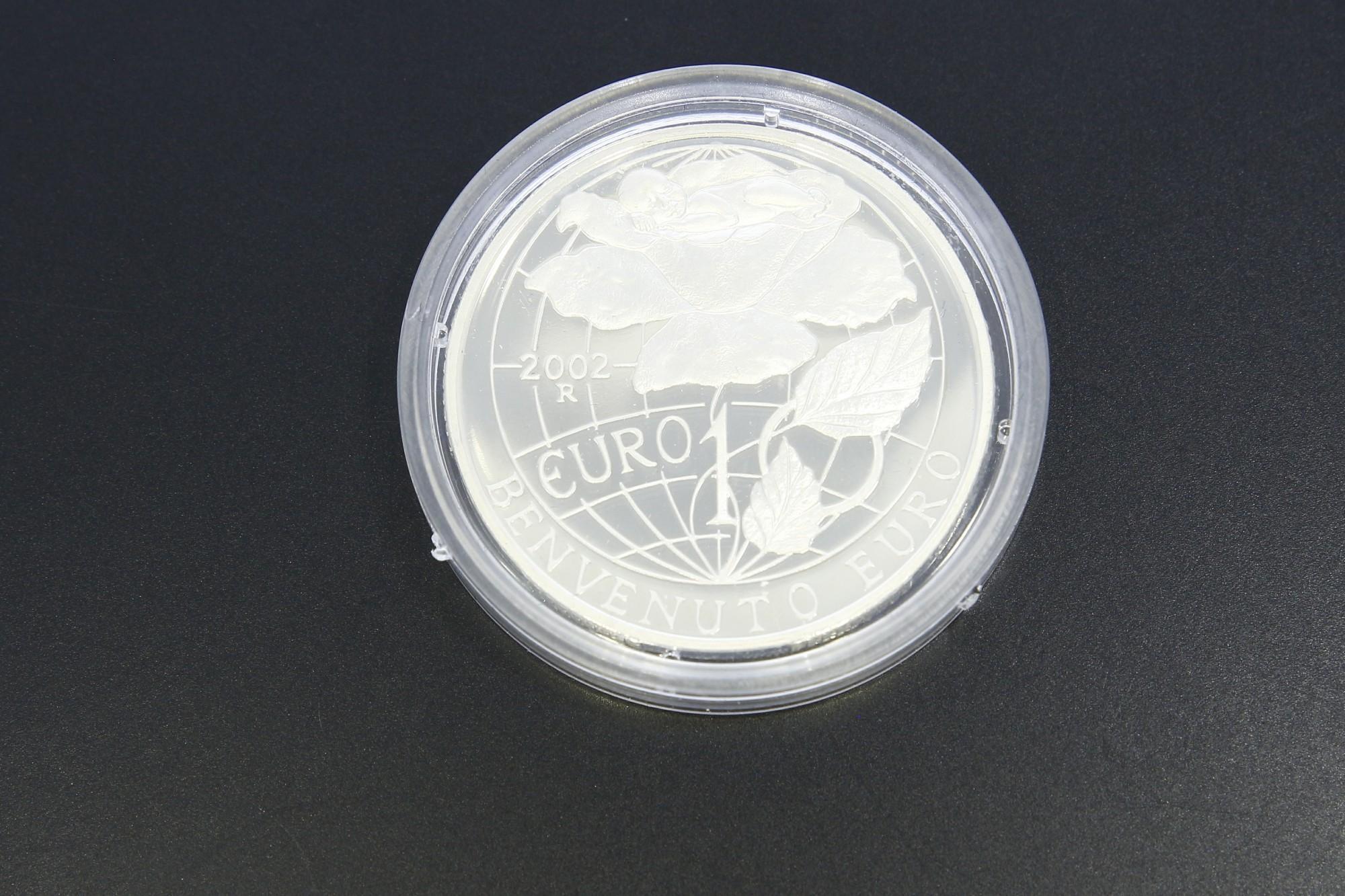 Tootefoto - Hõbemünt 925* 10 Euros Welcome Euro 2002a