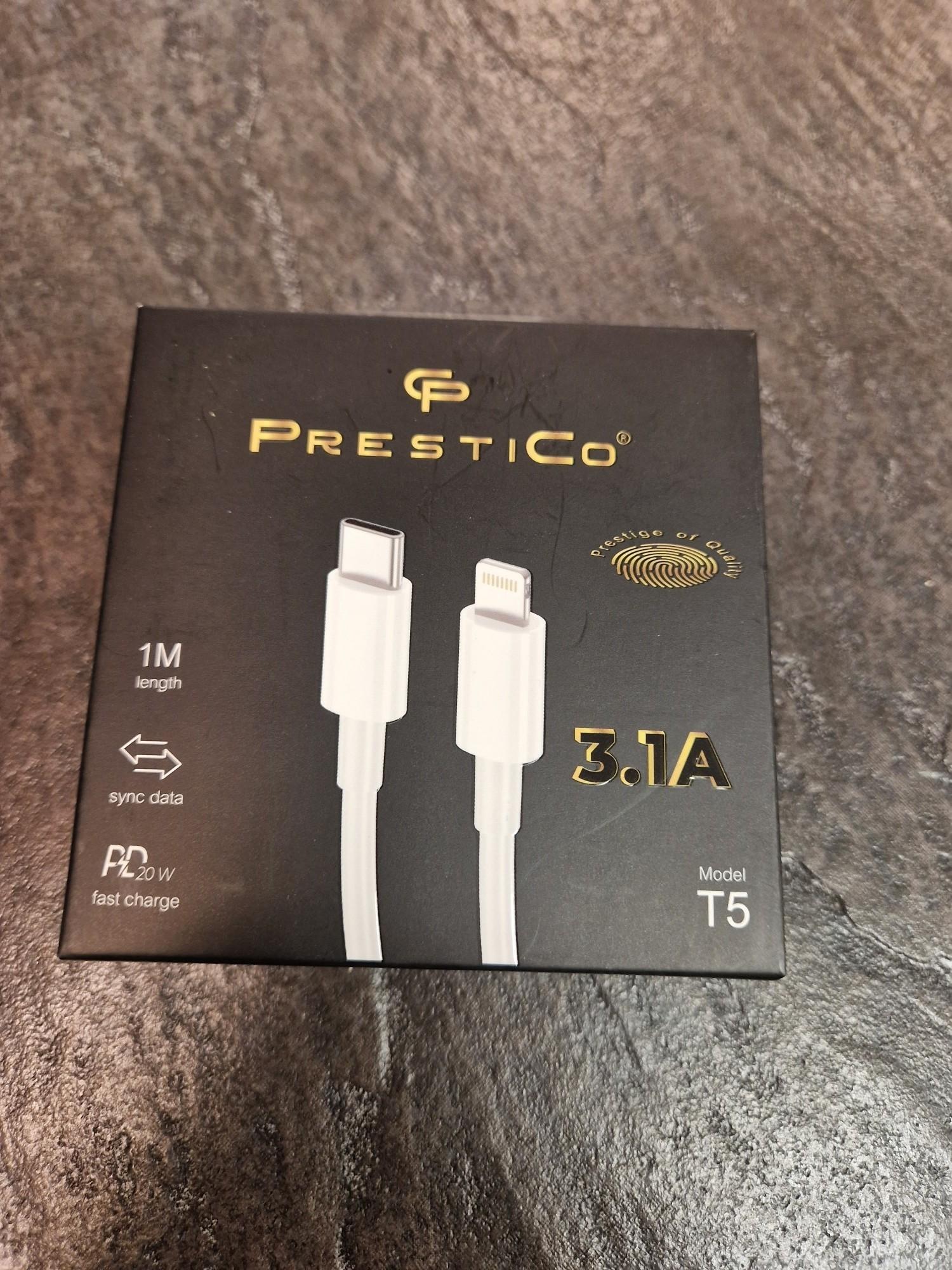 Tootefoto - Juhe PRESTICO T5 USB-C - Lightning PD valge