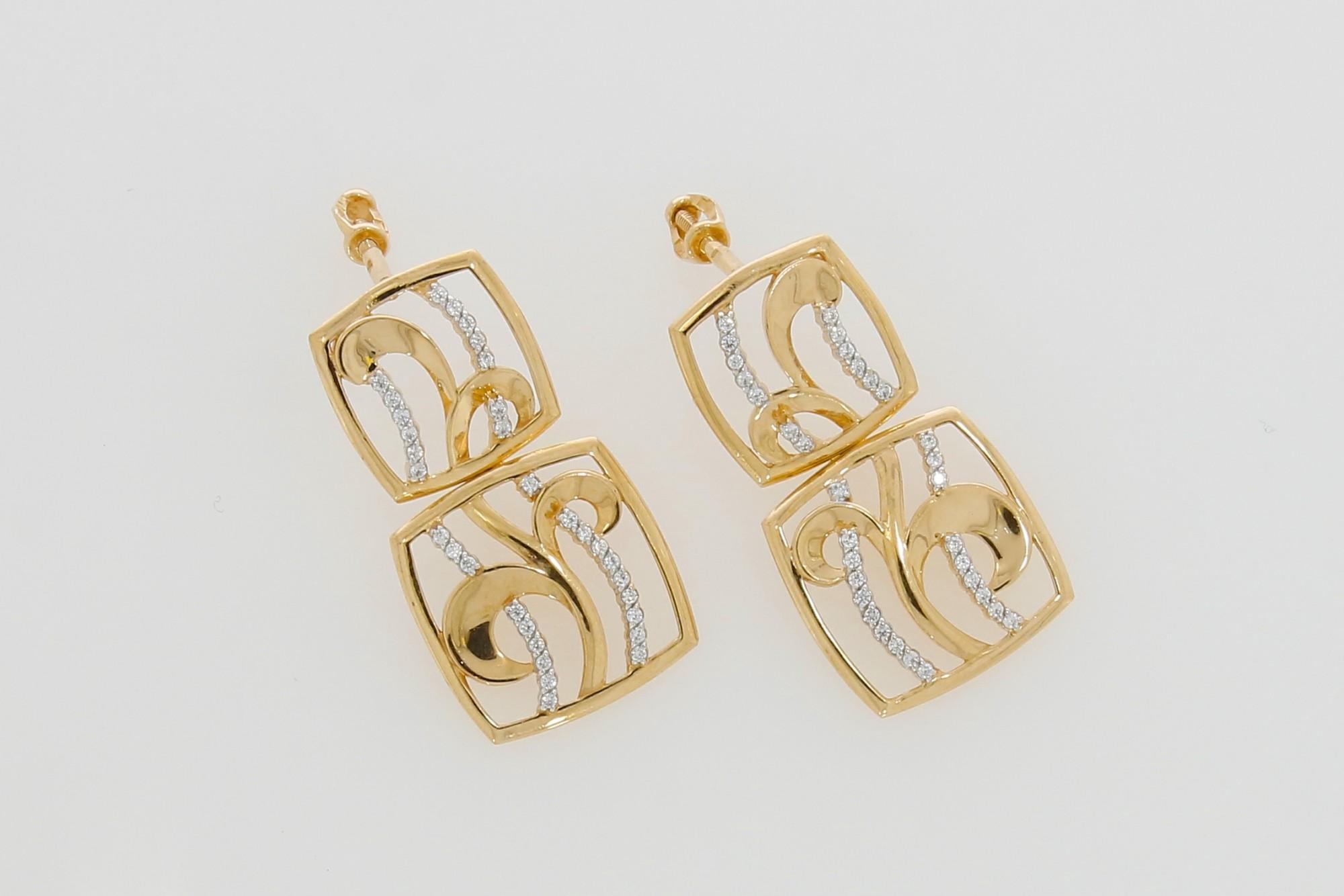 Tootefoto - Kuldkõrvarõngad 585* Briljandid