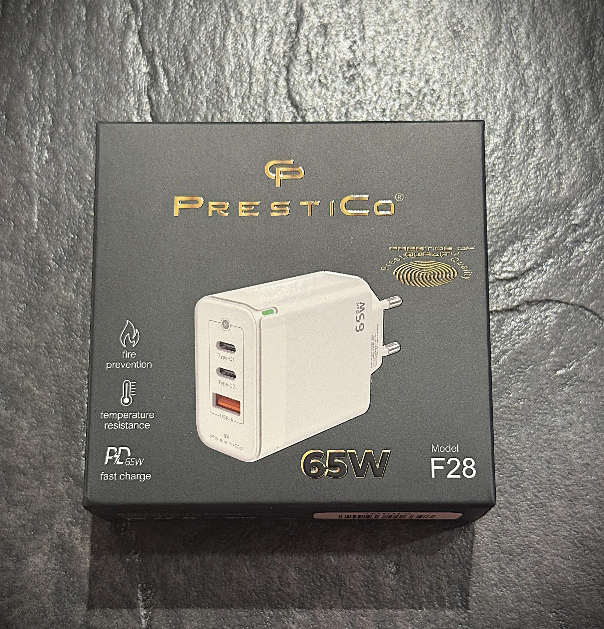 Tootefoto - Laadija PRESTICO F28 1xUSB+2xUSB-C 65W 2xPD GaN
