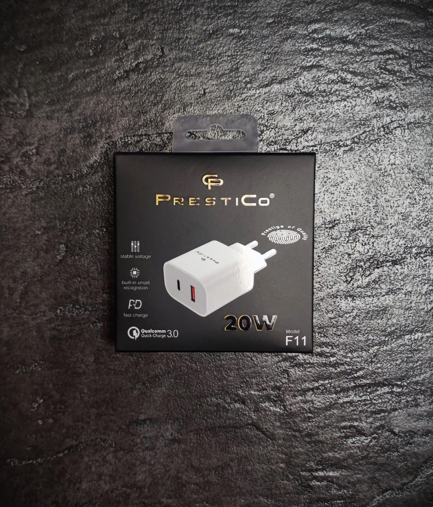 Tootefoto - Laadija PRESTICO F11 1xUSB + USB-C QC PD 20W
