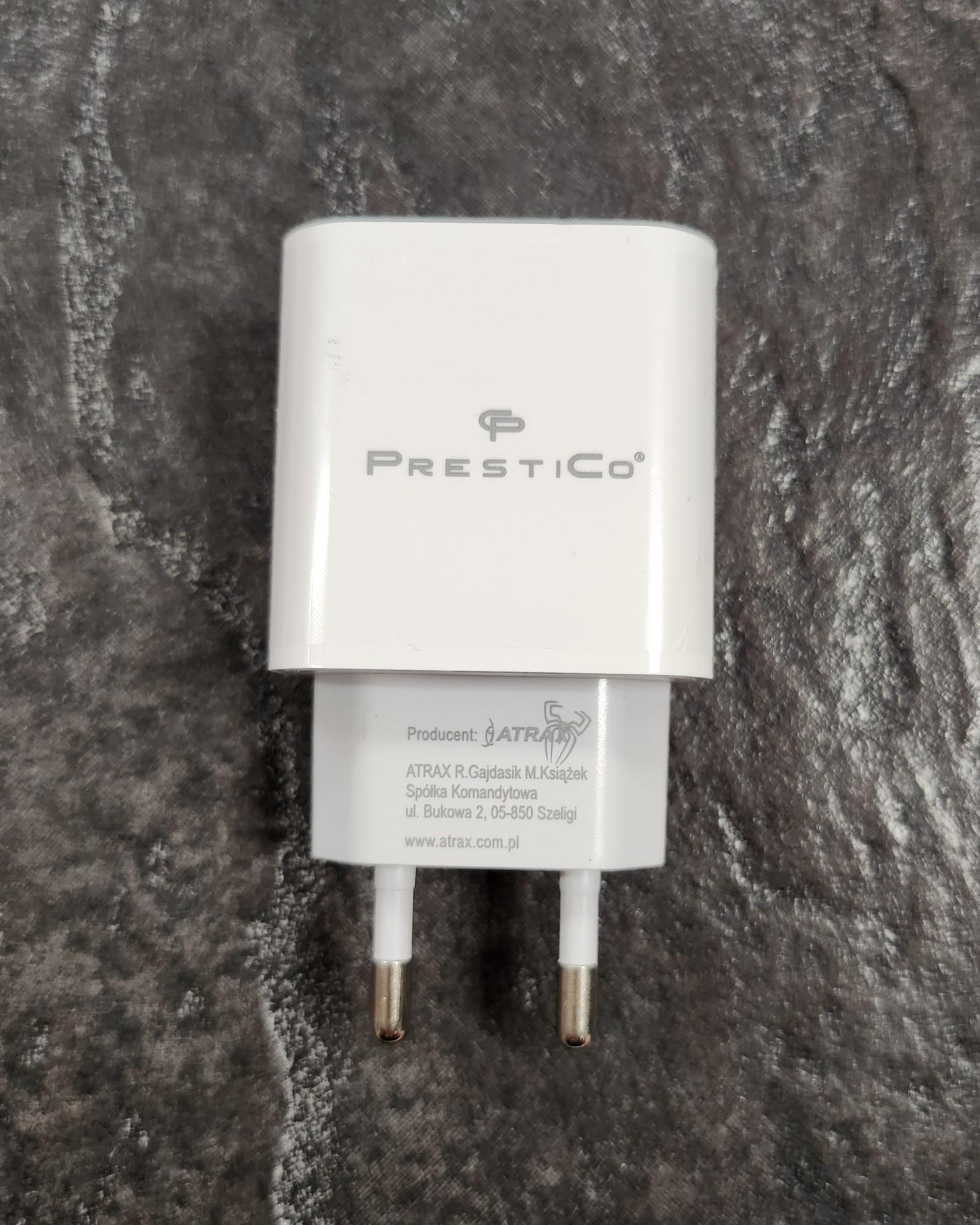 Tootefoto - Laadija PRESTICO F8A 1xUSB Type-​C​ 20W​ PD​ white