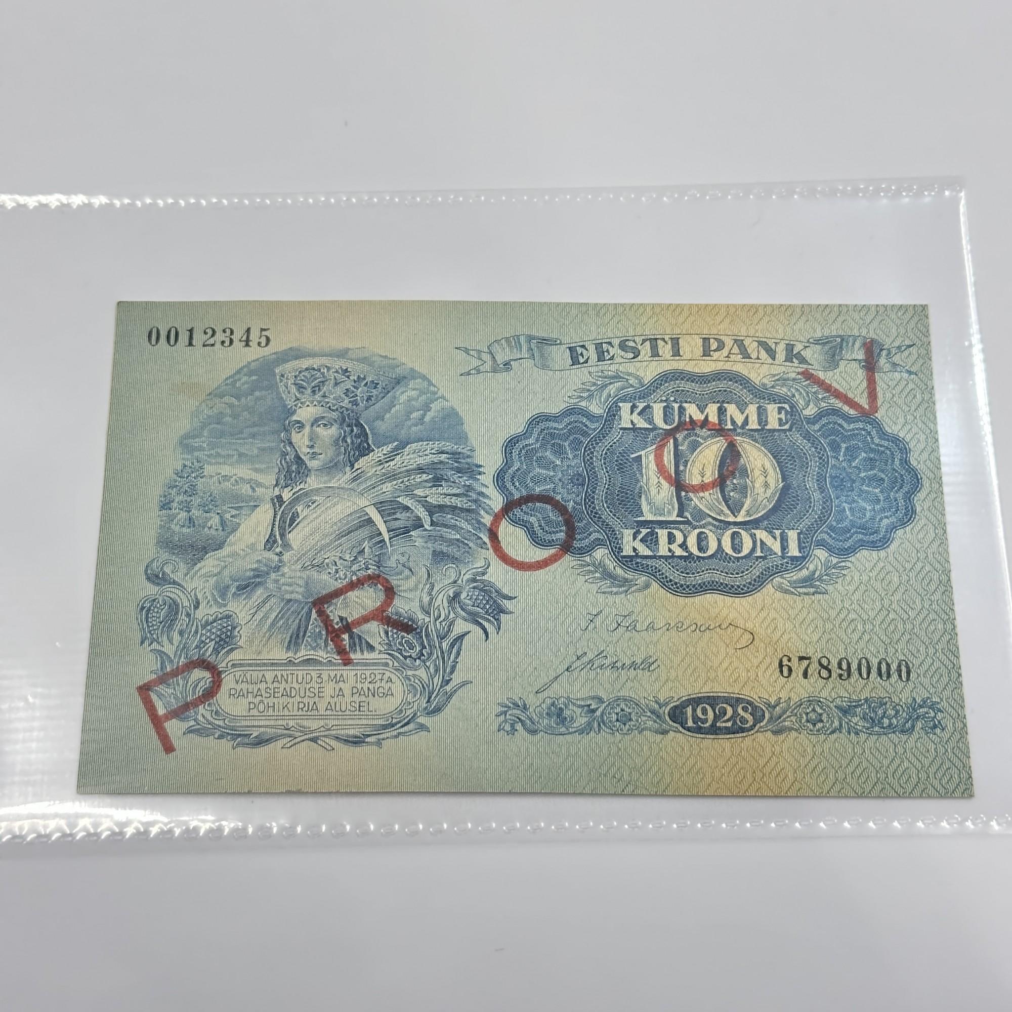 Tootefoto - Eesti Pank 10 Krooni 1928