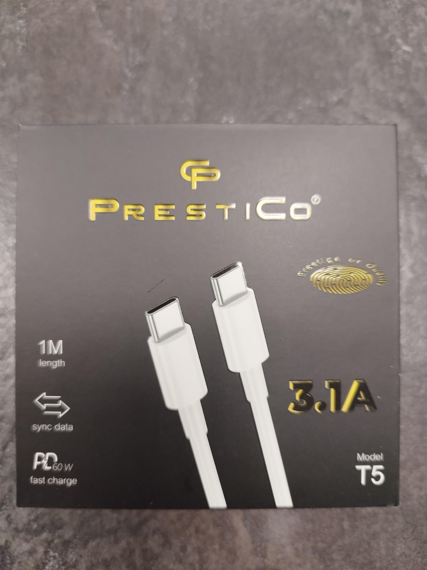 Tootefoto - Juhe PRESTICO T5 USB Type-C - USB Type-C PD Valge