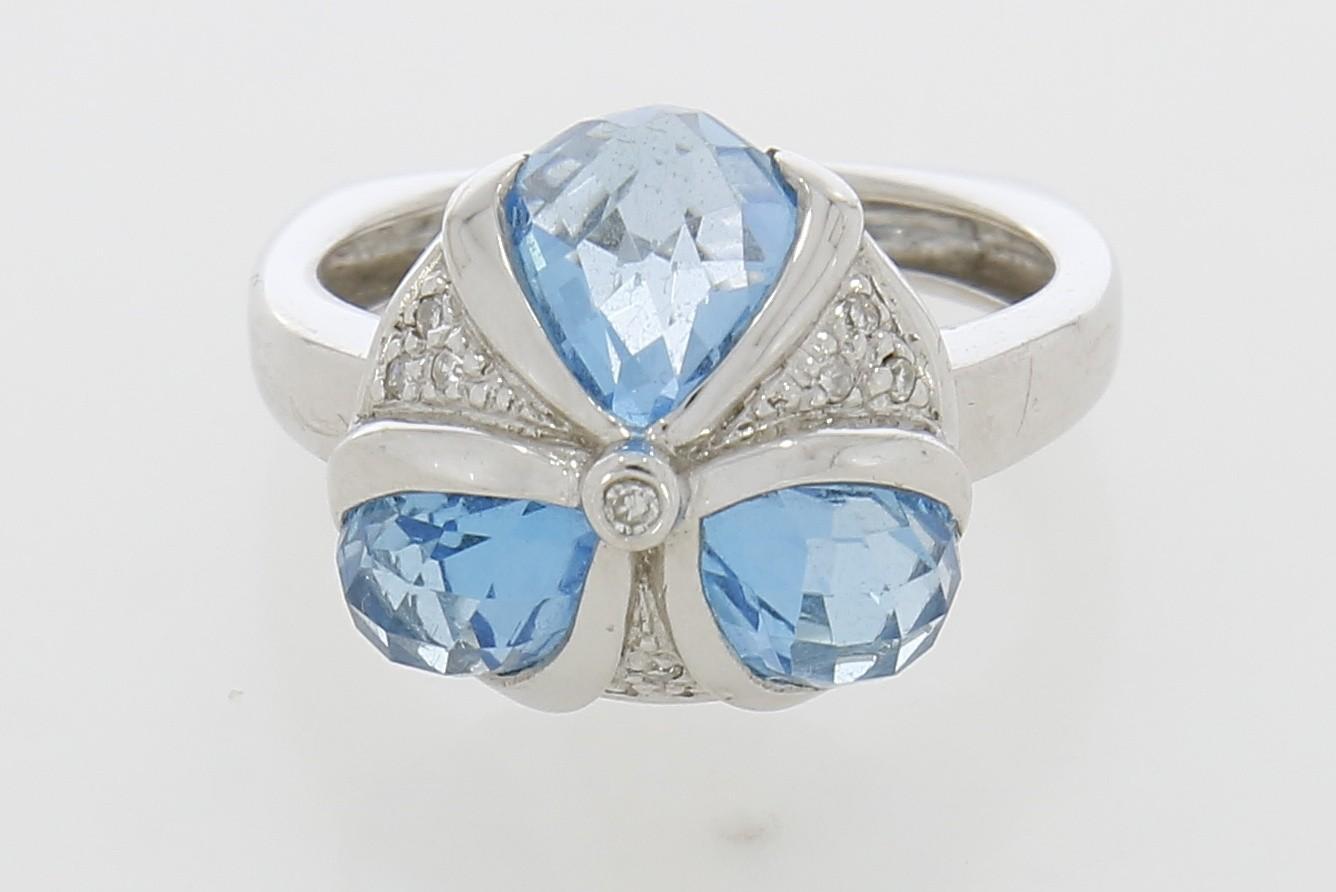 Tootefoto - Kuldsõrmus 585* Topaasid 4,4ct + briljandid 0,06ct