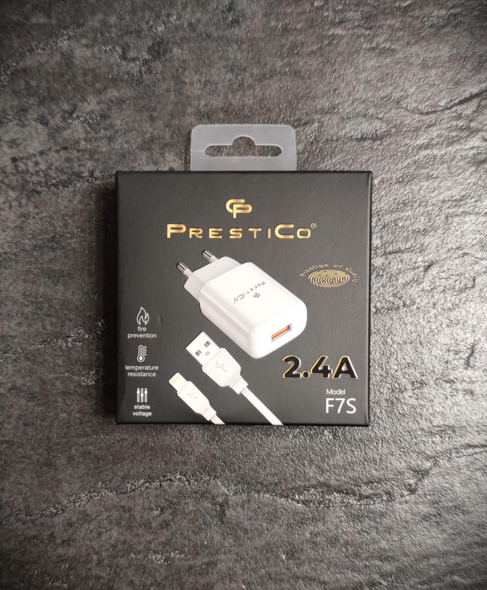 Tootefoto - Laadija PRESTICO F7S 1xUSB + Juhe Lightning 2