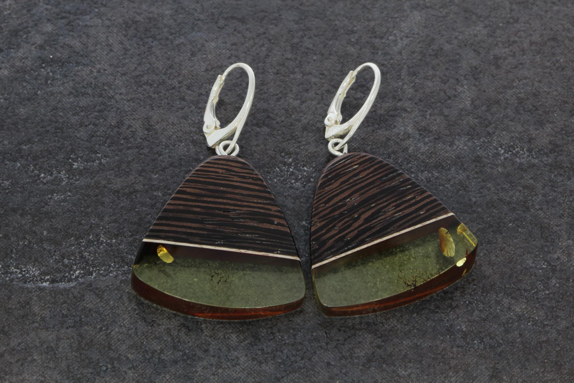 Tootefoto - Kõrvarõngad merevaiguga