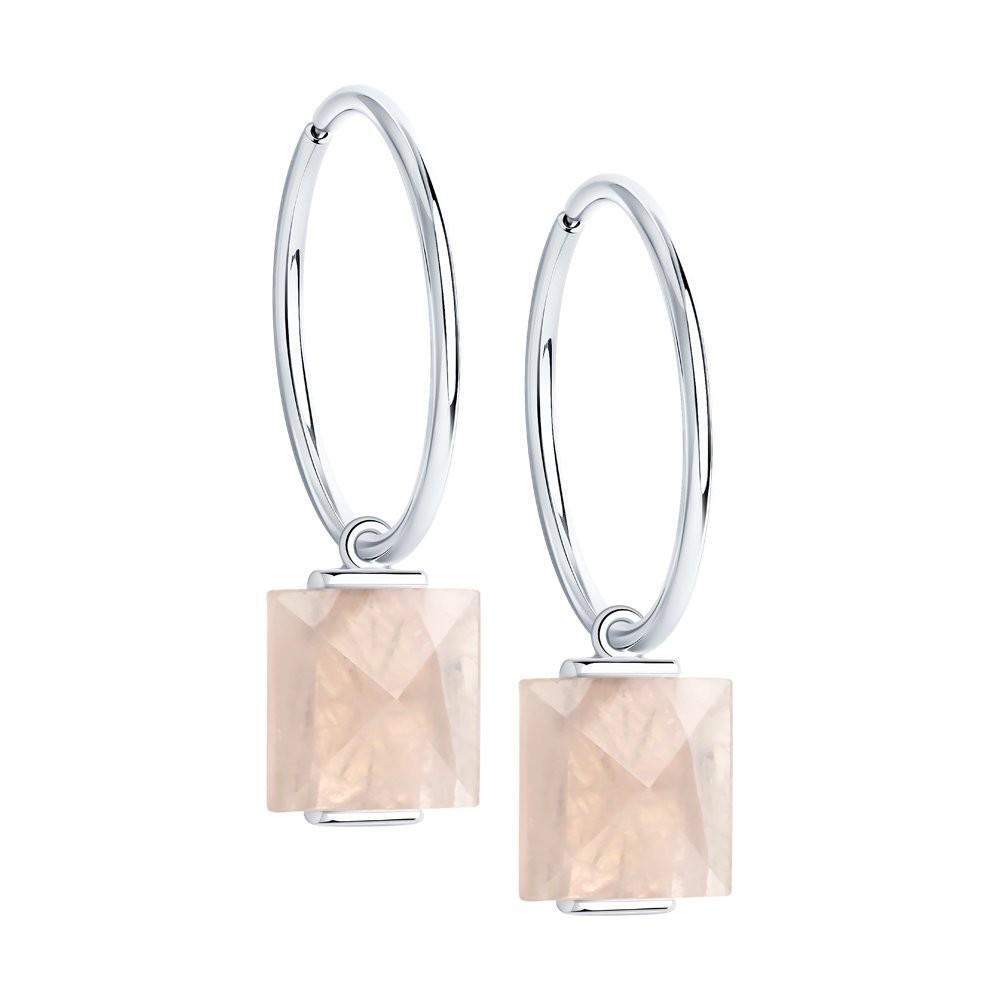 Tootefoto - Hõbekõrvarõngad 925* Roosa kvarts! Sokolov!