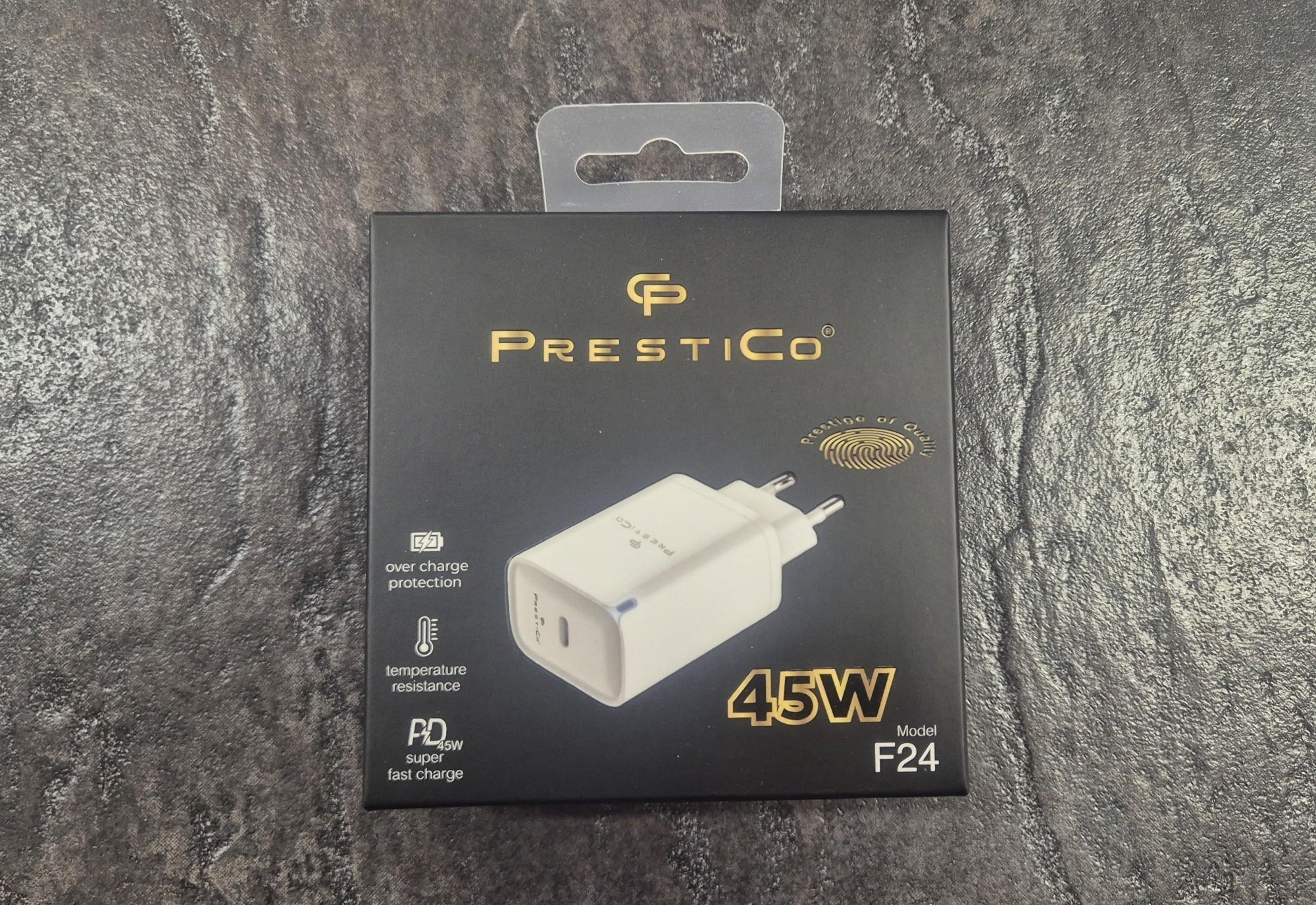 Tootefoto - Laadija PRESTICO F24 1xUSB-C 45W PD GaN valge